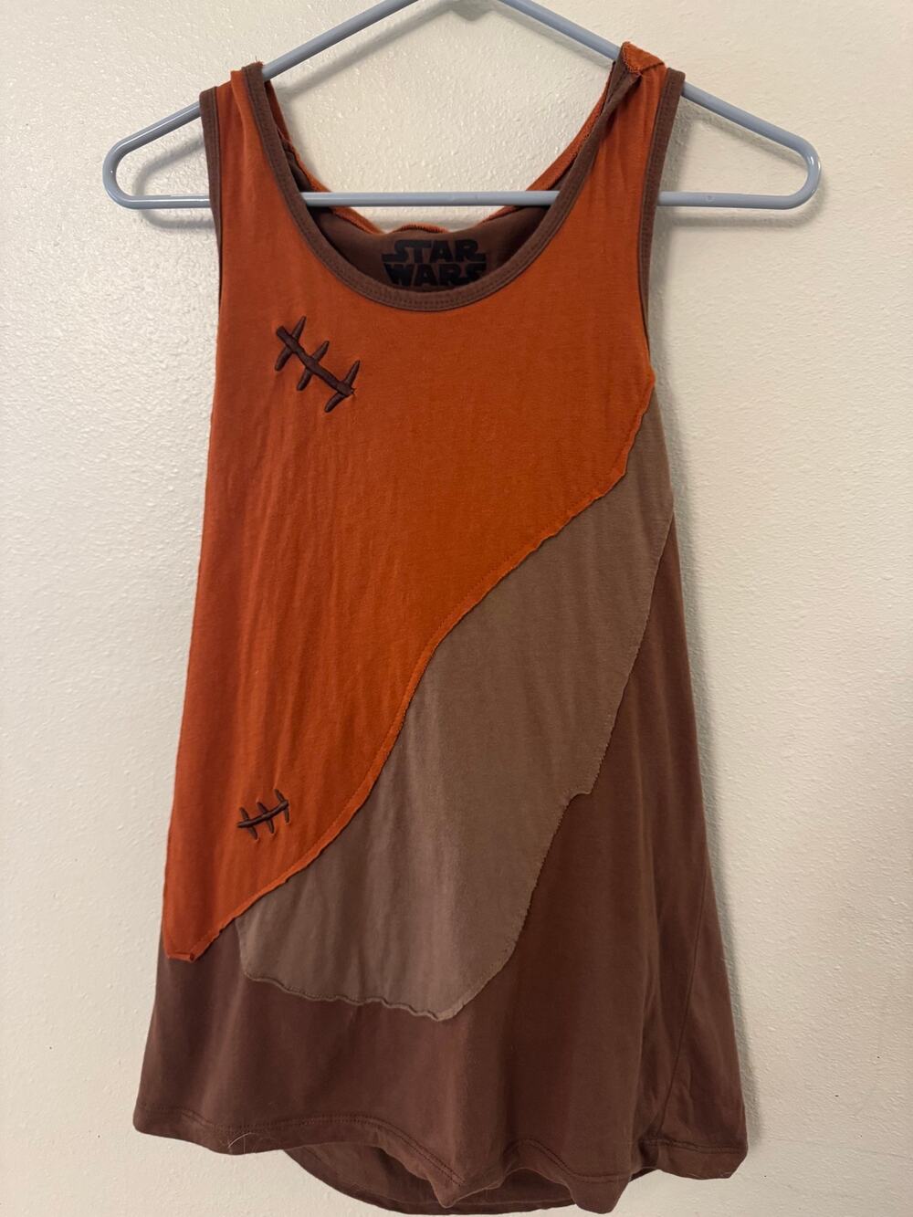 Her Universe Star Wars hooded Ewok tank top brown and orange women's XXL